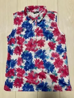 リエンダスエルタ ノースリーブシャツ ピンク×ホワイト　フラワー柄 M ゴルフのサムネイル