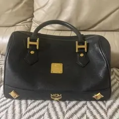 美品MCM ブラック ハンドバッグ PVC金属ゴールド - メルカリ