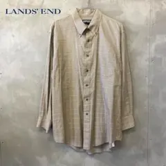 LANDS' END 長袖 BD シャツ チェック柄 ランズエンド