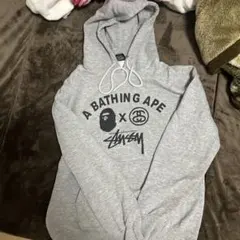 A BATHING APE x STUSSY グレー Lサイズのサムネイル
