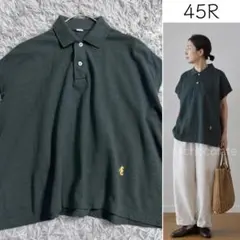 45R ジンバカノコ 馬ポロ ブルー ゆったり ポロシャツ 日本製 - メルカリ