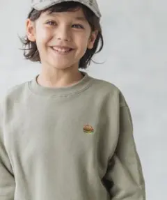 裏起毛 あったか ユニセックス ワンポイント 刺繍 長袖 トレーナー90