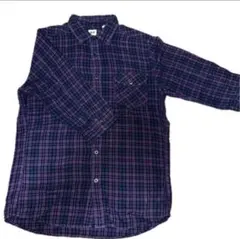 UNIQLO ユニクロ チェック ネルシャツ Mサイズ パープル 紫