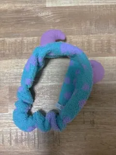 水玉模様の耳付きヘアバンド