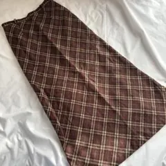 チェックタイトロングスカート S ブラウン