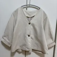 ノアル　ノーカラージャケット　リネン