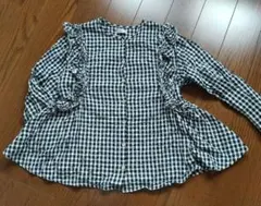 n.o.u.s. ギンガムチェック長袖ブラウス 140