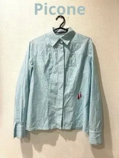 PICONE 水色ストライプ 長袖シャツ 40のサムネイル