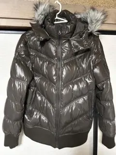 ユニクロ　プレミアムダウンジャケット Lサイズ　ダークブラウン