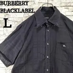 希少✨バーバリーブラックレーベル 半袖シャツ シャドーノバチェック 刺繍ロゴ L