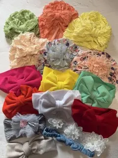 ベビー用ヘアバンド・帽子　16個セット