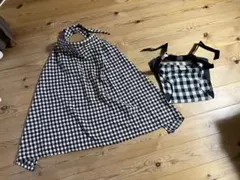 ベルメゾン　チェアベルト　クロスプラス　授乳ケープ　チェック柄