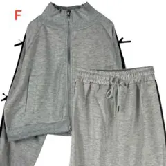 新品タグ付き　グレー　リボン付きセットアップ　スウェットスカート　裏毛　Fサイズ