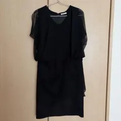 IENA ブラック シフォン袖ドレスのサムネイル