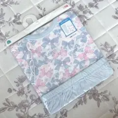 新品　パジャマ　女の子　ハート　りぼん　水色　ピンク　ルームウェア