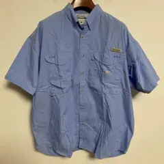 Columbia コロンビア 半袖シャツ ワークシャツ ライトブルー
