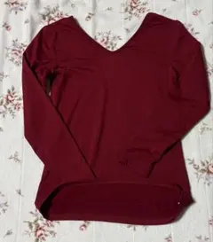 即発送 裏起毛 Tシャツ インナー アンダウェア ボルドー 2ウェイ万能トップス