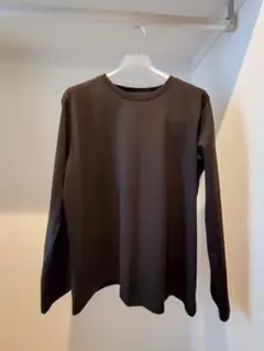 無印良品 婦人 天竺編みクルーネック長袖Ｔシャツ 黒 XL