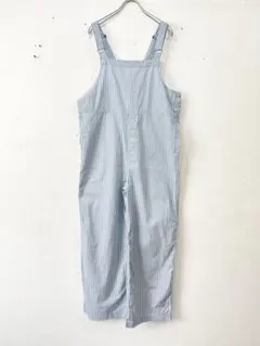 Y82)NARU(ナル) サマームラデニムストライプ サロペット サックスブルー