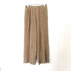 しまむら プリーツ ワイドパンツ ベージュ L