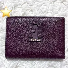 FURLA ダフネ 二つ折り財布 アーチロゴ レザー ワインレッド