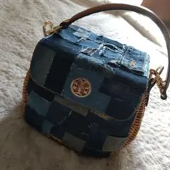 デニムリメイク 籠 手提げ かばん