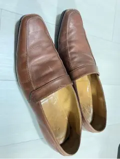LOEWE ブラウン レザー ローファー