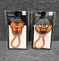 Disney ハロウィン ヘアゴム ミッキー スティッチ 2種セット　ディズニー