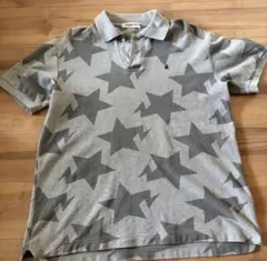 麻*腐様 A BATHING APE スター柄 ポロシャツ グレーのサムネイル