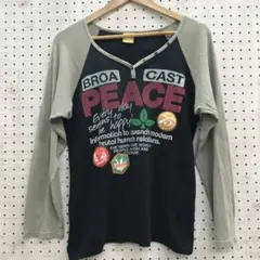 平成ギャル ギャル男 古着 レゲエ ラスタ 両面プリント ラグランTシャツ