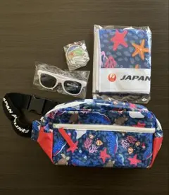新品JAL ボディバッグ タオル サングラス キーホルダーセットのサムネイル