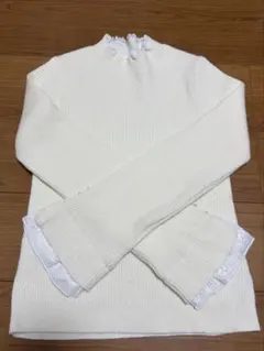 【完売品】　GRL　レース切替リブニットトップス　uf073　アイボリー