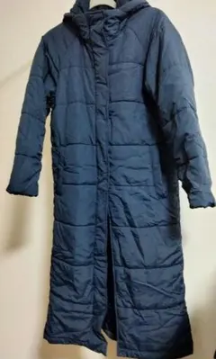 ジュニア ネイビー フード付き ロングベンチコート