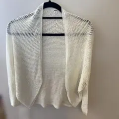 即購入可　UNIQLO 3Dメッシュカーディガン オフホワイトLサイズ