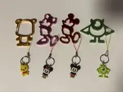 ディズニーキャラクター ストラップ4点セット