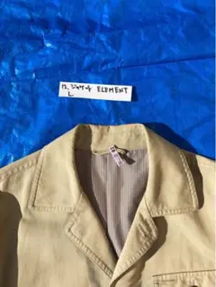 メンズ綿100%ジャケット（ベージュ、サイズL）