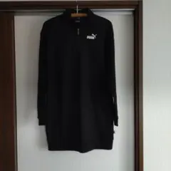 PUMA ブラック ハーフジップ ロングトレーナー L
