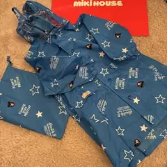 MIKI HOUSE ベビーレインコート 80-90cm 青