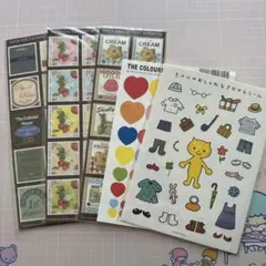 シール　５枚セット　まとめ売り　切手　ちょこちょこ　ヒメル　ハート　デコ　レトロ