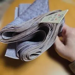 着物　反物　端切れ　波模様　紫　しっかり目の生地　着物コート用？　リメイクにも