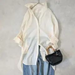 Spick&Span スピックアンドスパン シアーストライプロングシャツのサムネイル