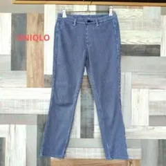 UNIQLO ウルトラストレッチデニム クロップドレギンスパンツ ヒッコリー柄S