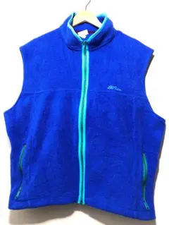 023081 L.L.Bean ジップ フリース ベスト XL ブルー 筆記体