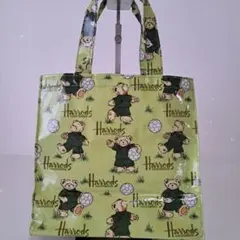 Harrods テディベア トートバッグ 緑系 サッカー柄のサムネイル