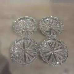 昭和レトロ　ガラスコースター　ガラス豆皿　4枚セット
