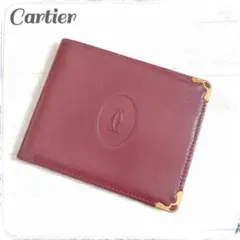 美品✨️Cartier カルティエ　マストライン　折り財布　コンパクト　ボルドーのサムネイル