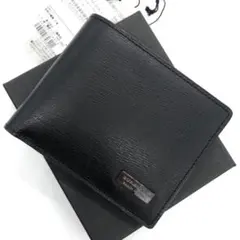 未使用✨バーバリーブラックレーベル 二つ折り財布 レザー　ブラック