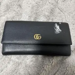 GUCCI グッチ 長財布 インターロッキング コンチネンタル シボ革 GG