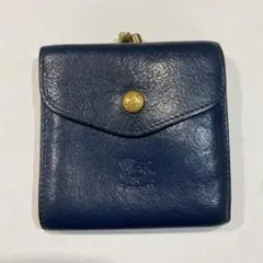 イルビゾンテ　二つ折り革財布　ネイビー