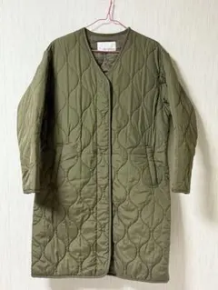 キルティングロングコート レディース l